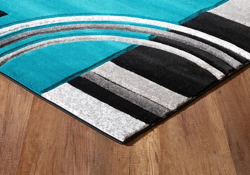 Miniatura 7 de Glory Rugs - Tapete moderno suave tallado a mano, alfombra contemporánea con textura mullida prémium para interior, sala de estar, comedor y Turquesa