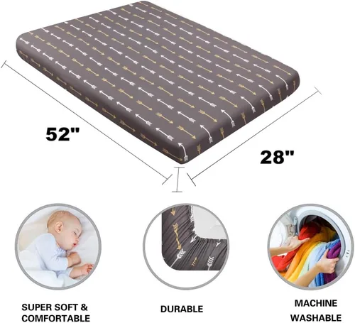 Miniatura 7 de Juego de 4 sábanas ajustables unisex para cuna de bebé, diseño de animales del bosque del bosque, de madera, neutro, para bebés, niños o niñas