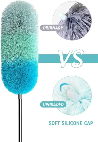 Miniatura 5 de BOOMJOY - Plumero de microfibra con poste de extensión de 100 pulgadas, plumeros para limpieza de techo alto, ventilador, persianas, muebles Verde