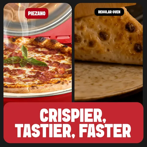 Miniatura 3 de Horno de pizza de corteza crujiente PIEZANO de Granitestone – Horno de pizza eléctrico de 12 pulgadas para encimera interior, con piedra cerámica