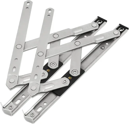 Miniatura 2 de Bisagras de ventana de acero inoxidable – Bisagras abatibles, permanencia de fricción, 0.118 in de grosor, ranura de 0.866 in, SUS304, 10 pulgadas
