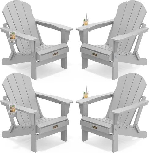 Miniatura 61 de SERWALL - Silla plegable Adirondack para patio, jardín, exterior, resistente a la intemperie, sillas para hoguera, color naranja