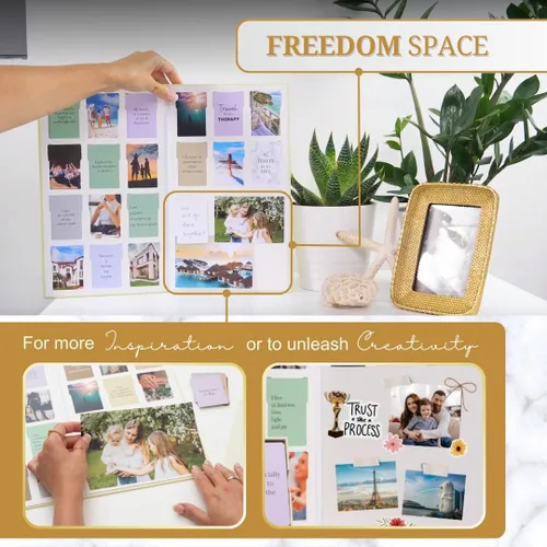 Miniatura 5 de Kit de tablero de visión – Tablero de ensueño prefabricado con suministros de imágenes de manifestación, libro de collage de objetivos para pared