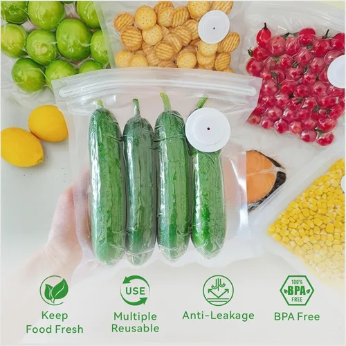 Miniatura 4 de Bolsas selladoras al vacío para alimentos, 30 unidades (11 x 10 pulgadas), sin BPA, bolsas reutilizables para calefacción en microondas, cocina