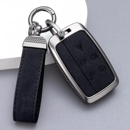 Miniatura 6 de YO&YOYE Compatible con llavero Land Rover Funda con llavero de cuero para Range Rover Evoque Sport Velar Land Rover Discovery Jaguar F-Pace F-Type