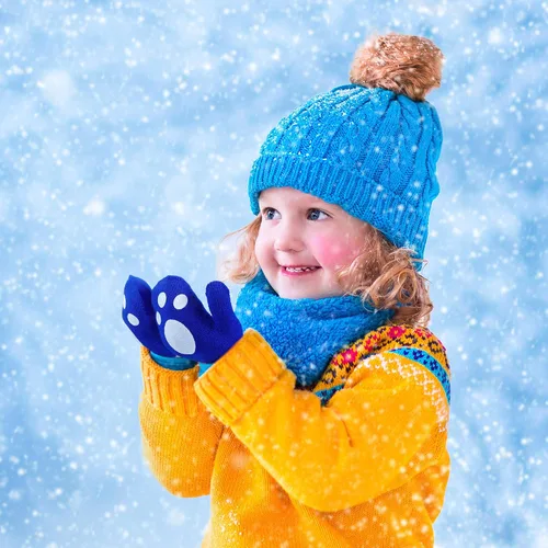 Miniatura 5 de SATINIOR 12 pares de manoplas elásticas mágicas para niños pequeños, unisex, guantes de punto para Navidad, Multicolorido