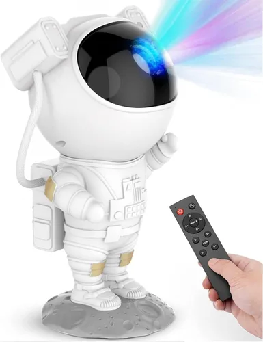 Miniatura 9 de Proyector de Galaxia de Astronauta para Dormitorio, Proyector de Estrellas Ajustable 360° con Control Remoto y Temporizador, Lámpara de Luz