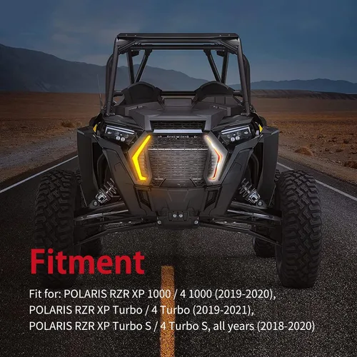 Miniatura 4 de RZR - Luz LED intermitente ámbar, color DRL de persecución de sueños, montaje de luz de colmillo frontal, compatible con POLARIS RZR XP 1000/XP