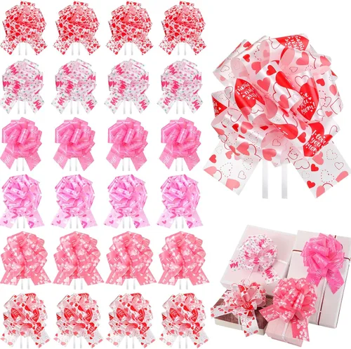 Yunlly Paquete de 108 lazos rosados para envolver regalos, cinta de cumpleaños, lazos para mujer, accesorio de envoltura de regalos para regalos,