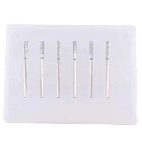 Miniatura 5 de Juego de brocas para cutículas de barril con estuche, 6 brocas profesionales de diamante para manicura de salón de uñas, broca de vástago 3/32
