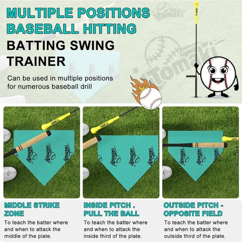 Miniatura 5 de Hitting Stick Batting Swing Trainer, Batting Practice Equipment for Baseball and Softball, Ideal One-on-One Coaching Tool for Baseball 54