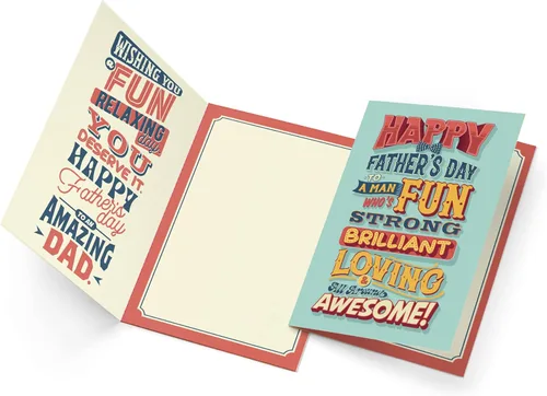 Miniatura 3 de Prime Greetings Tarjeta del día del padre, hecha en Estados Unidos, ecológica, tarjeta gruesa con sobre de primera calidad de 5 x 7.75 pulgadas