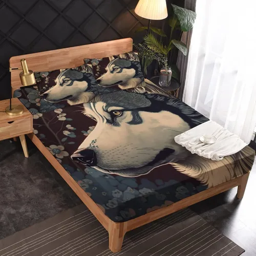 Miniatura 23 de Juego de sábanas de tamaño King, sábanas de conejo, sábanas de microfibra y fundas de almohada de 4 piezas, juego de sábanas con estampado colorido