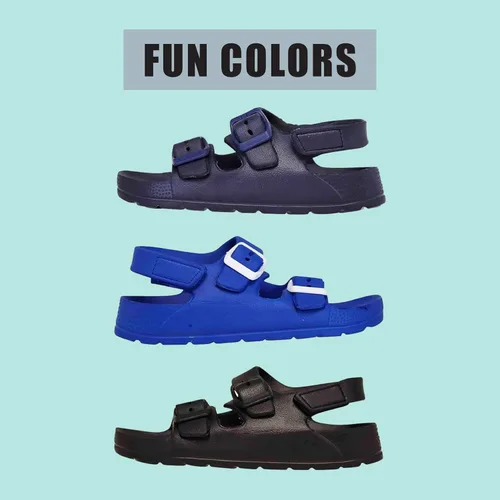 Miniatura 4 de NORTY Sandalias para niños y niñas Sandalias unisex para niños Zapatos de verano para niños pequeños con 2 correas ajustables con hebilla