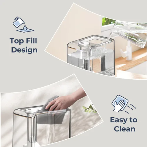 Miniatura 4 de Humidificadores para dormitorio, habitación grande, humidificador de niebla fría de 6.5 L, tiempo de funcionamiento de 45 horas, humidificador