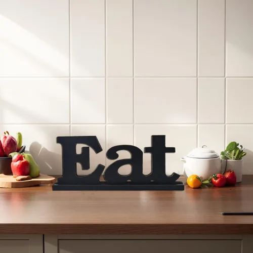 Miniatura 5 de Letrero de madera para mesa de comer, letrero decorativo de madera independiente para decoración de gabinete de cocina EAT