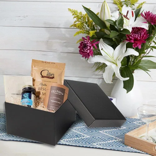 Miniatura 4 de Briful Cajas de regalo cuadradas con tapas, juego de 4 cajas de regalo negras, cajas de regalo de varios tamaños, cajas de regalo para regalos