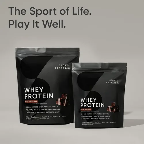 Miniatura 6 de Sports Research Proteína de suero de leche – Polvo de proteína aislada de suero para nutrición deportiva para construcción muscular magra