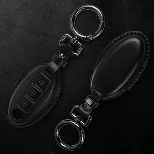 Miniatura 3 de Tukellen Compatible con llave de Nissan, funda de cuero genuino hecha a mano para Altima Pathfinder Armada Murano Maxima Rogue Infinity Smart Remote