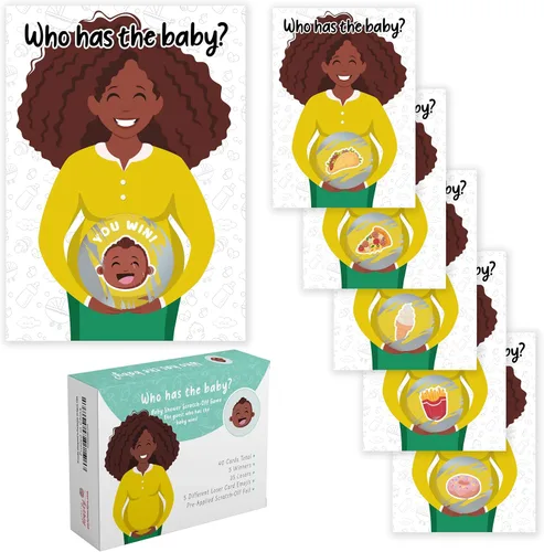 Miniatura 11 de Juegos de baby shower de Party Hearty para niño, 40 boletos de lotería con emojis para rascar, ideas de juegos para bebés, juego de rascar, azul