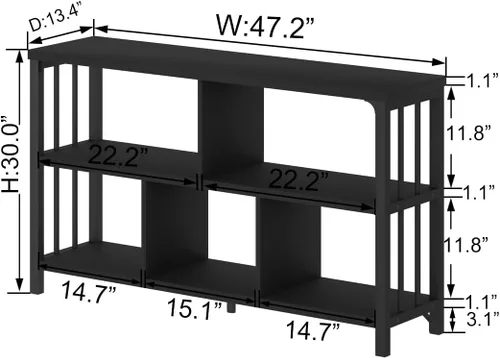 Miniatura 2 de IBF Estantería horizontal con forma de cubo, estantería abierta moderna industrial, organizador de almacenamiento de 5 cubos para el hogar, estante