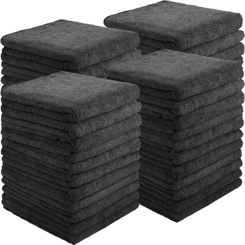 Panelee 36 paquetes de toallas de microfibra absorbentes a prueba de blanqueador, resistentes a la decoloración, toallas de mano para gimnasio, Negro