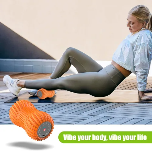 Miniatura 2 de Alivio de la fascitis plantar, masajeador de rodillo muscular, masajeador eléctrico portátil con audio Bluetooth, 3 niveles de vibración (gris)
