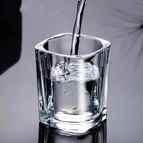 Miniatura 6 de Hlukana Juego de 6 Vasos de Chupito de Base Pesada, 60 ml Vasos de Chupito Cuadrados de Tequila Transparente a Granel, Vaso de Chupito de Espresso