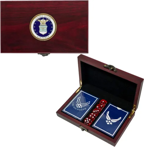Miniatura 39 de Juego de regalo del ejército de los Estados Unidos Juego de cartas y dados Tarjetas de insignia de rango del ejército Regalos del ejército