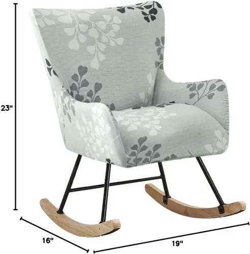 Miniatura 3 de Funda elástica para silla mecedora de guardería, funda estampada para sillón con acento mecedor, para sala de estar, dormitorio, oficinas, 01