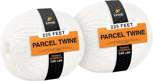 Miniatura 3 de Cordel para paquetes – Cuerda de poliéster de 225 pies – Bobina de cuerda blanca gruesa extra fuerte – Se ata fácil y de forma segura – Cuerda