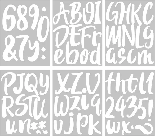Miniatura 20 de Outus 576 piezas de 8 hojas de calcomanías autoadhesivas de vinilo, letras del alfabeto, números, buzones, calcomanías para decoración de aula