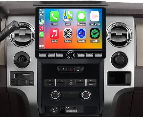 Radio 4G LTE QLED para Ford F150 2009-2012 actualización, pantalla táctil de CPU estéreo de 8 núcleos, CarPlay inalámbrico y Android Auto,