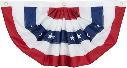 Bandera de Estados Unidos plisada para exteriores, de 1.5 x 3 pies, diseño de estrellas bordadas en Estados Unidos, de nailon Oxford, para
