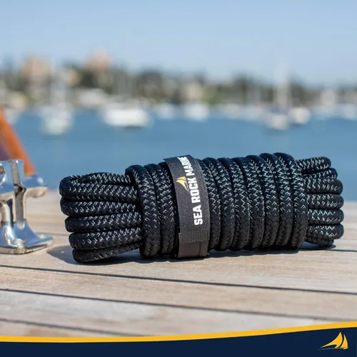 Miniatura 4 de Sea Rock Marine - Líneas de muelle de nailon trenzado doble con ojales de 12 pulgadas y lazos para barcos, cuerda marina, accesorios para barcos
