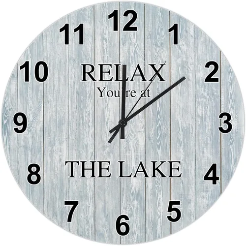 Miniatura 11 de UFunhome Reloj de pared de granja Lake Relax You're at The Lake Silent Non-Ticking Vintage Country reloj de grano de madera a pilas para el hogar