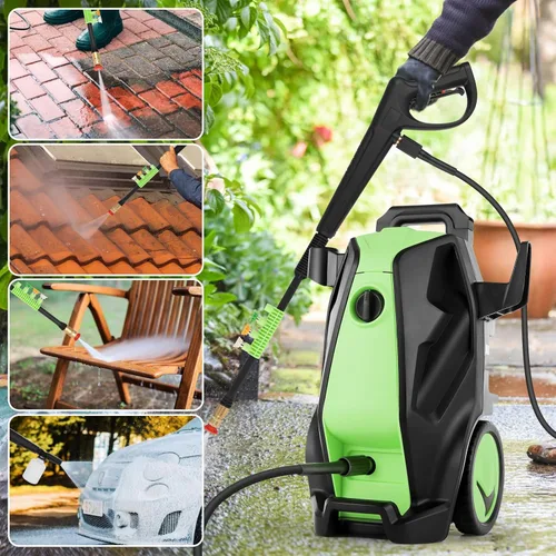 Miniatura 8 de Lavadora a presión eléctrica resistente de 5000PSI 4.0GPM con manguera de extensión de 33 pies, 4 boquillas de control de calidad y cañón de espuma