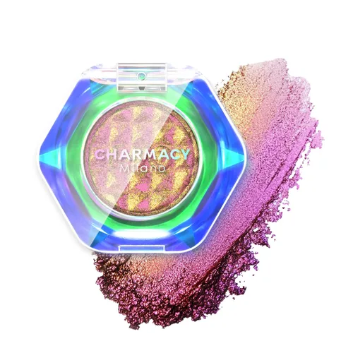 CHARMACY Sombra de ojos multicromática con purpurina, sombra de ojos brillante con pigmentación intensa, sombra de ojos con acabado duocromático y