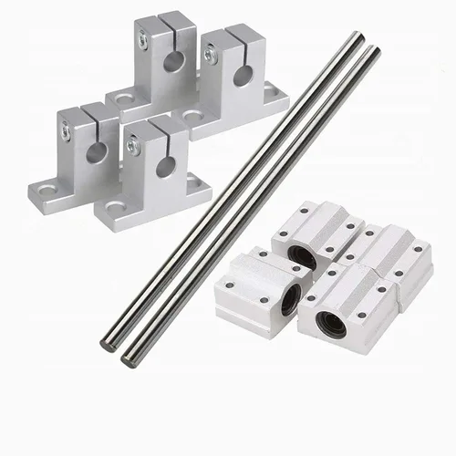 Miniatura 6 de 2 piezas de eje óptico de eje lineal de 0.472 x 19.685 in + 4 soportes de riel lineal SK12 + 4 bloques deslizantes SCS12UU para máquina CNC y guía