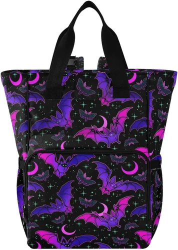 Miniatura 8 de MNSRUU Bolsa de pañales de calavera gris, mochila multifunción para pañales de viaje, bolsa de pañales de gran capacidad, mochilas para cambiar
