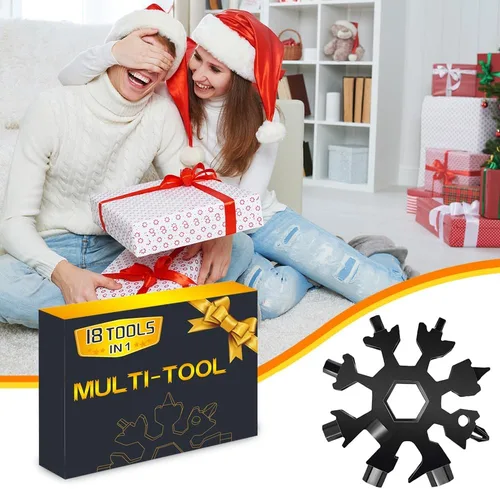 Miniatura 4 de Multiherramienta de copo de nieve 18 en 1 y herramienta de tarjeta 8 en 1, rellenos de calcetín para hombres, regalos de Navidad, multiherramientas