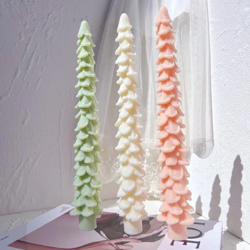 Miniatura 7 de Molde largo para velas de árbol de Navidad, molde de silicona para jabón, cera de soja, resina epoxi, manualidades, fiesta, cena, adornos