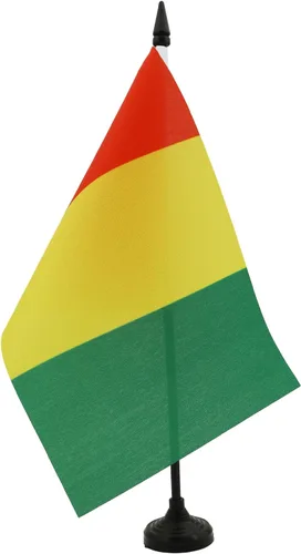 Miniatura 206 de AZ FLAG Sierra Leone Bandera de mesa 5'' x 8'' - Bandera de escritorio de Sierra Leona 21 x 14 cm - Bastón y base de plástico negro