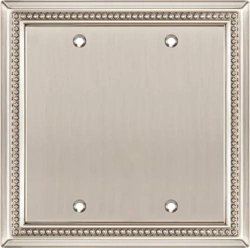 Miniatura 106 de Henne Bery Sunken Pearls - Placa de pared decorativa resistente para interruptor, cubierta para tomacorrientes (doble dúplex, níquel satinado)
