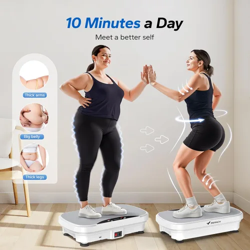 Miniatura 3 de MERACH Vibration Plate Exercise Machine, Vibration Plate for Lymphatic Drainage Weight Loss, Vibrating Plate Exercise Machine with Bluetooth and LED