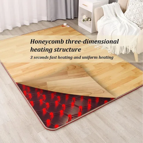 Miniatura 2 de Electric Heated Area Rug, Heated Floor Carpet with 12H Timing Function, Indoor Space Heater, Foot Warmer, Mobile Floor Heating Pads for Home, Living