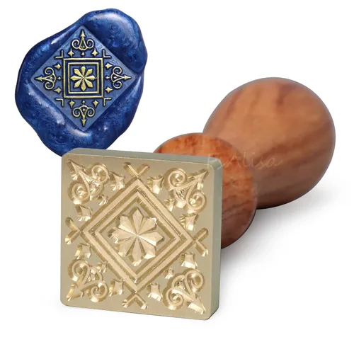 Miniatura 7 de FsAlisa Sello de cera con cabeza de latón extraíble, mango de madera, ideal para adornar sobres, invitaciones de boda, paquetes de vino, envoltura