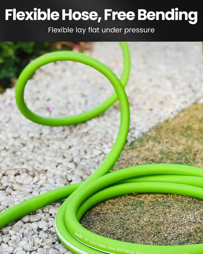 Miniatura 5 de RAINPOINT Leader - Manguera de jardín de 5 pies, manguera de agua ligera con mango giratorio, flexible, resistente, goma híbrida, con accesorios