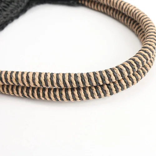 Miniatura 6 de QTKJ Bolso de hombro de paja grande suave tejida a mano bolso de playa negro bohemio con asa de paja retro de verano bolso de ratán negro Negro 118x