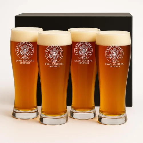 Miniatura 3 de Juegos Personalizados Militares - Decantador Grabado Personalizado y 4 Vasos de Scotch - Ejército, Marina, Fuerza Aérea, Guardia Costera - Servicio